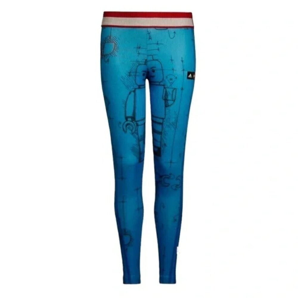 NWT Adidas x Lego® Tech Pack Tights Kids', Blue, Size L - Picture 1 of 13